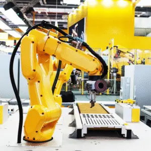 Automated material handling equipment on a plant floor